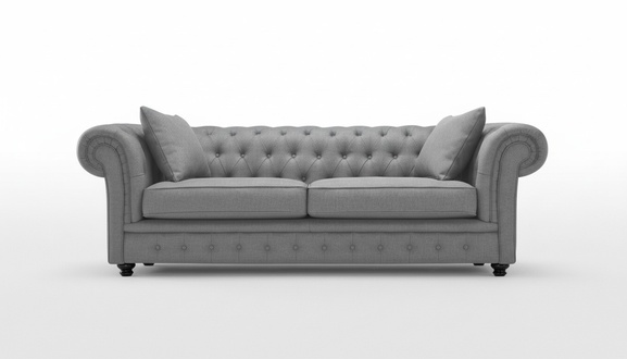 XXL Grau Sofa 4 Sitzer Couch Chesterfield Polster Sitz Garnitur Leder