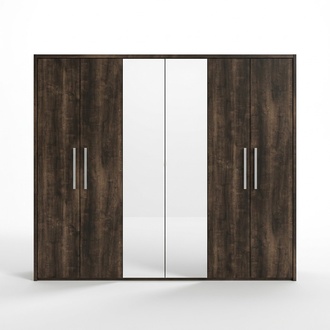 xxl Kleiderschrank 6 Türen Kleider Schrank Designer Möbel Holz Luxus Spiegel Neu