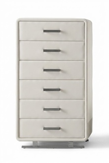 XXL Leder Hochschrank Sideboard Kommode 6 Schubladen Schränke Schrank
