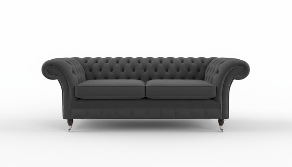 XXL Sofa 3 Sitzer Sitz Couch Chesterfield Polster Garnitur Leder Textil Grau