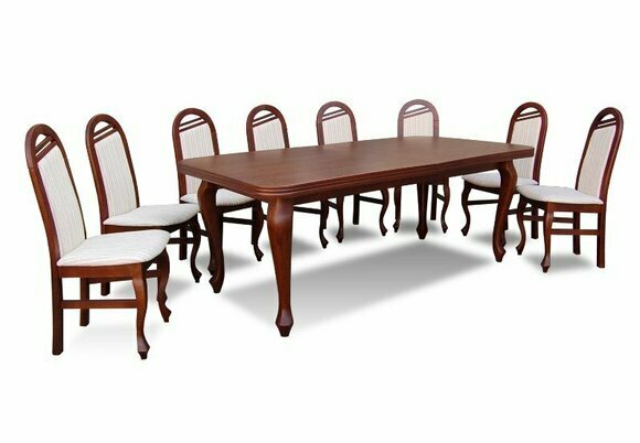 Esstisch + 8 Stühle Esszimmer Set Essgruppe Klassischer Tisch Tische Z22