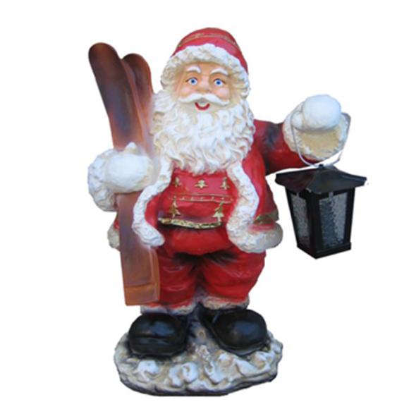 Weihnachtsmann Figur Statue Aussenleuchte Dekoration Nikolaus Skulptur