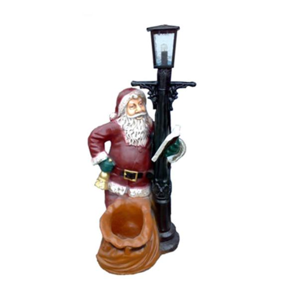 Weihnachtsmann Figur Statue Aussenleuchte Dekoration Nikolaus Skulptur