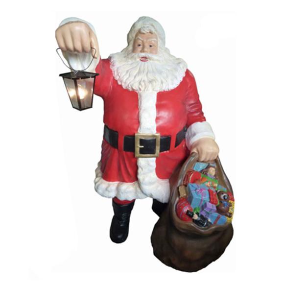 Weihnachtsmann Figur Statue Aussenleuchte Dekoration Nikolaus Skulptur