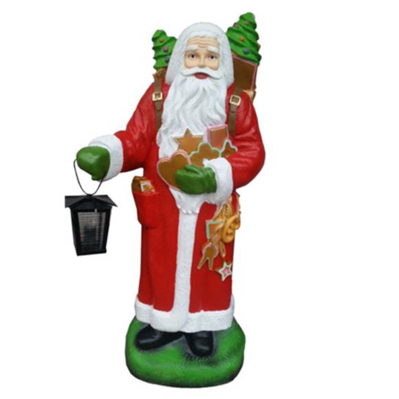 Weihnachtsmann Figur Statue Aussenleuchte Dekoration Nikolaus Skulptur