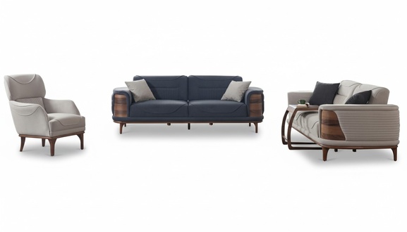 Zwei vielseitige Sofas komplett mit Weiß Sessel luxuriöse gepolsterte
