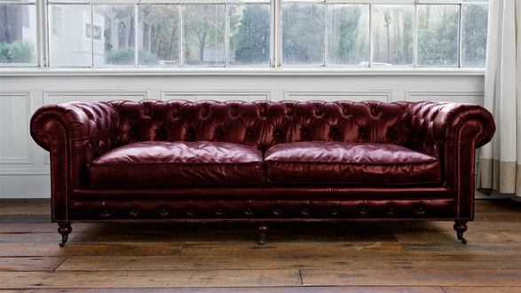 Chesterfield Couch Polster Sofas Klassische Leder Textil Sofa 4 Sitzer Sofort