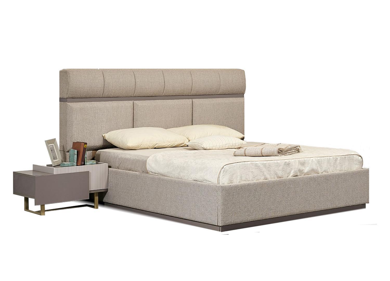 Komplette Doppelbett Nachttische Schlafzimmer Bett Beige 3tlg Holz Set