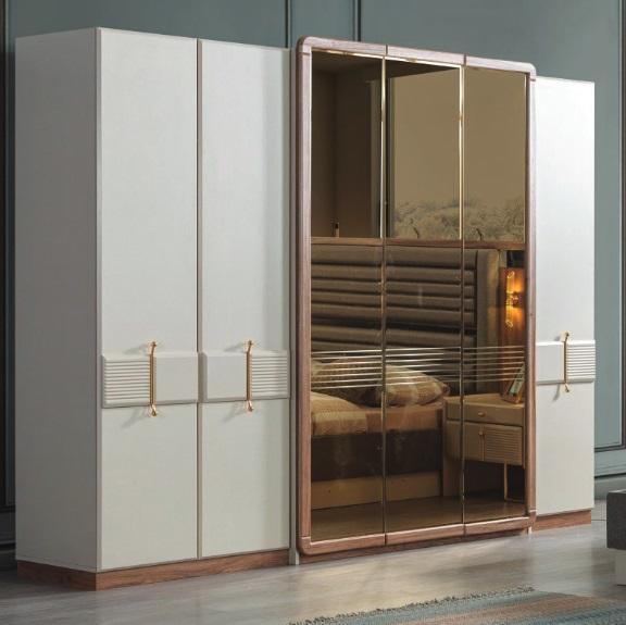 Weißer Kleiderschrank Designer Holz Schrank Schlafzimmer Glasschrank