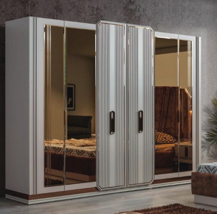 Weißer Schlafzimmer Kleiderschrank Glasschrank Holzschrank Moderne Möbel