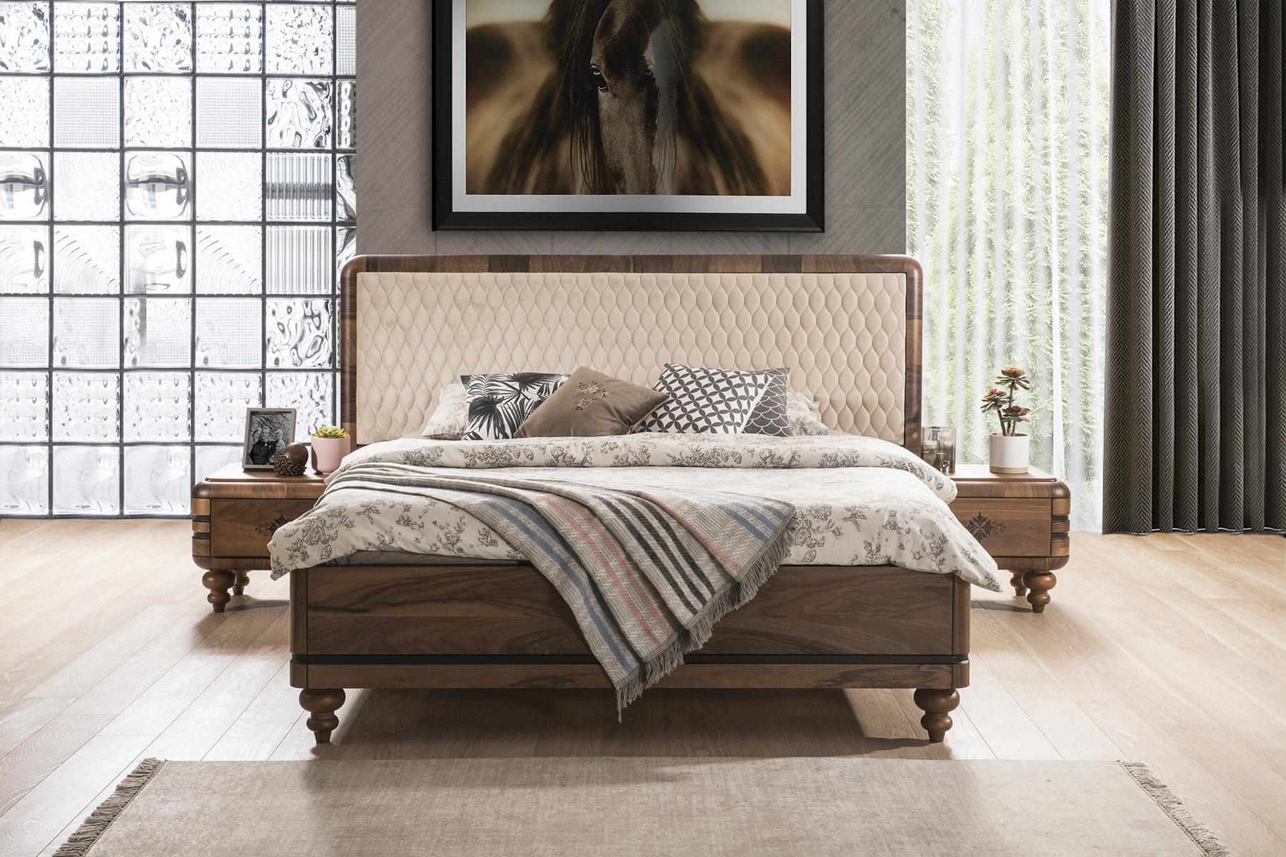 Schlafzimmer Möbel Luxus Designer Bett 2x Nachttischer Doppelbett 3tlg