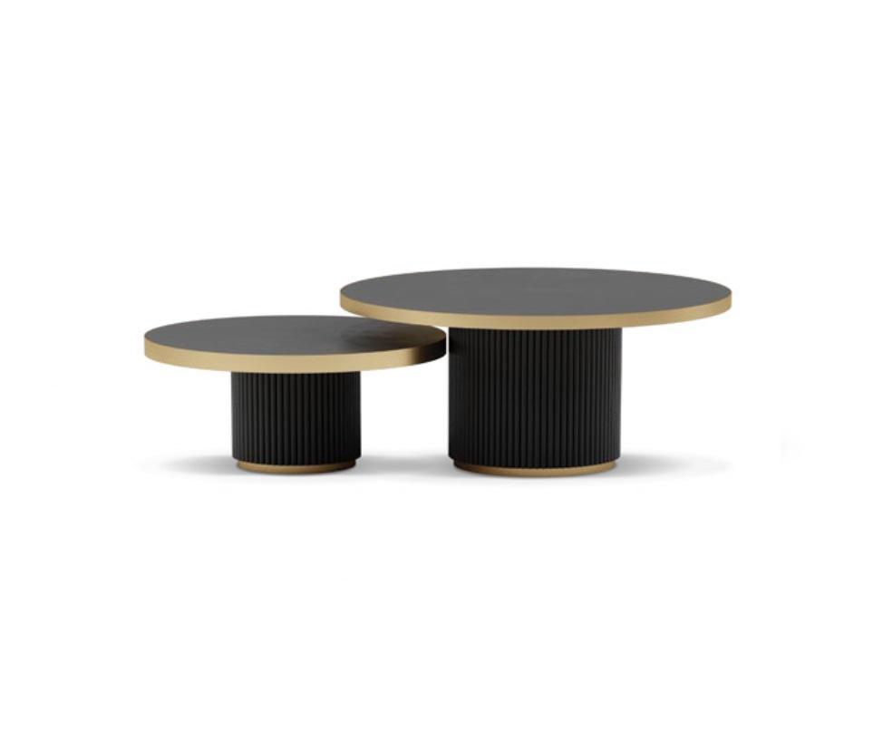 Designer Couchtisch Set 2x Couchtische Wehnzimmer Edelstahl Möbel Tisch