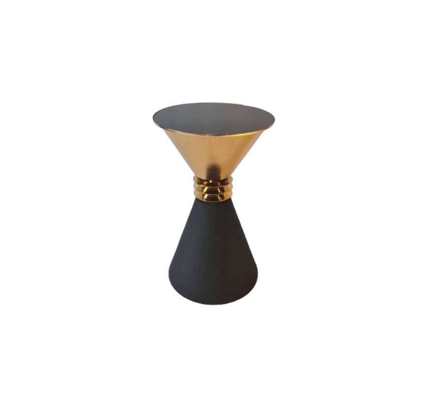 Designer Runder Edelstahl Beistelltisch Mit Moderner Luxus Glasplatte