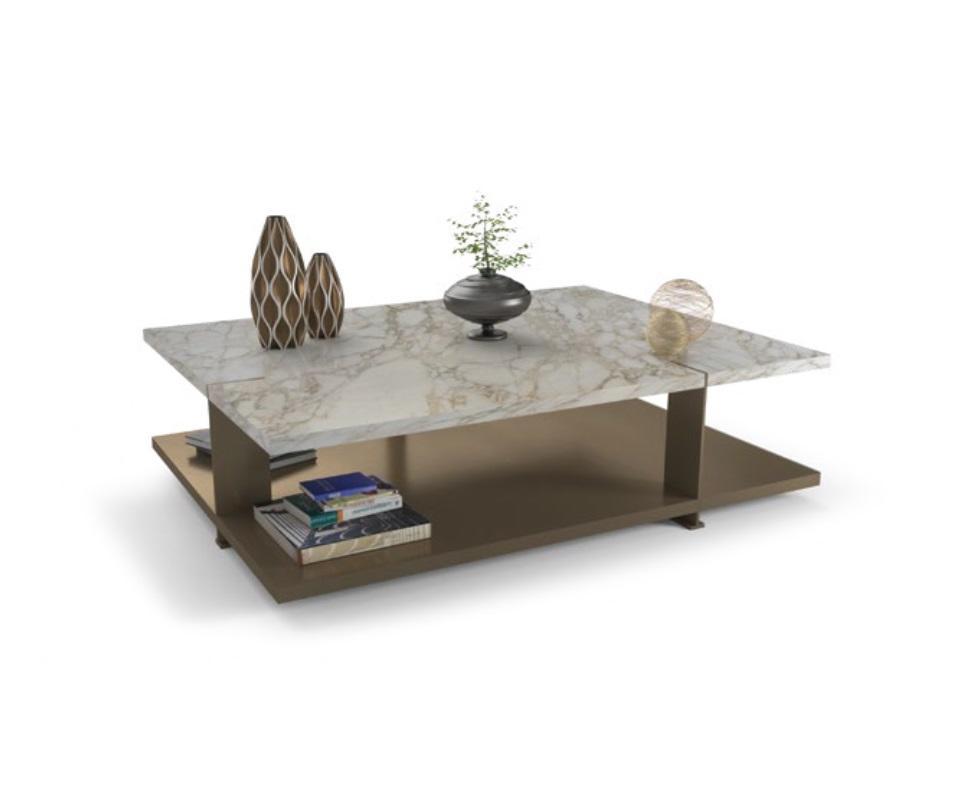 Designer Marmor Rechteckiger Couchtisch Luxus Beistelltische Stilvoll