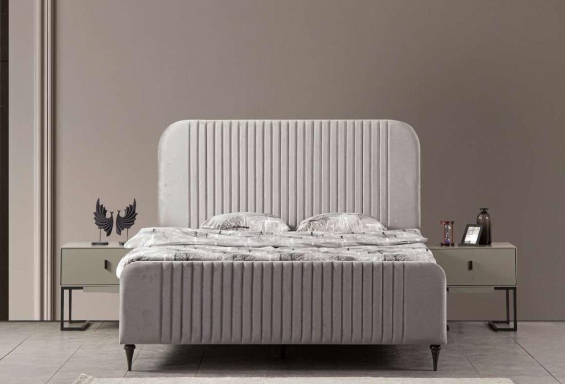 Bett 2x Nachttische 3 tlg. Schlafzimmer Garnitur Design Luxus Modern