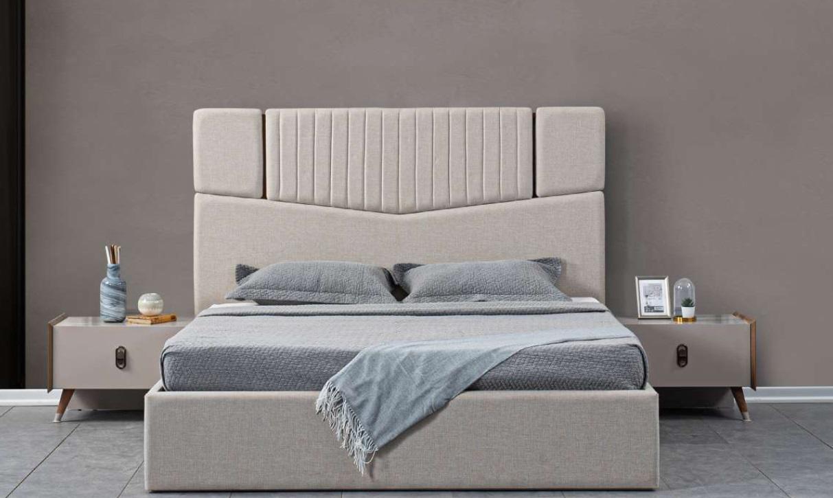 Luxus Schlafzimmer Möbel 3tlg. Komplett Set Bett 2x Nachttische Design