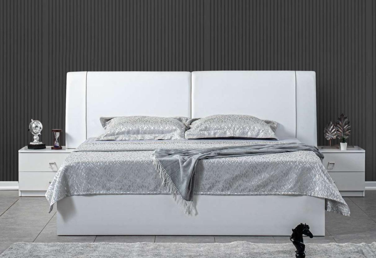 Bett 2x Nachttische 3 tlg. Schlafzimmer Set Design Luxus Garnitur Möbel