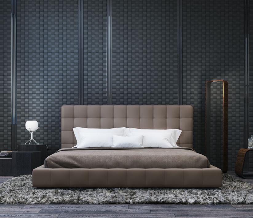 Modernes Gestell Luxus Schlaf Zimmer Bett Hotel Design Grau Doppel