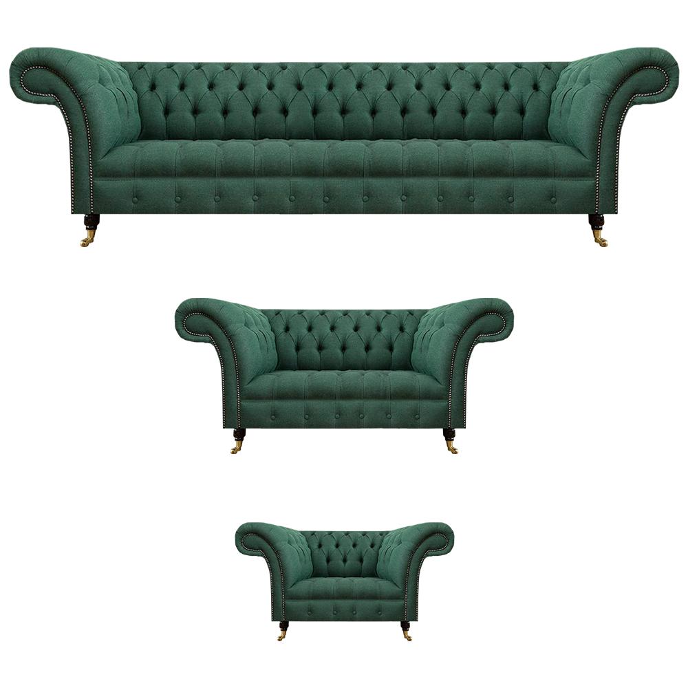 Luxus Sofas Grün Komplett Sofagarnitur Polstermöbel Wohnzimmer Couch Stoff