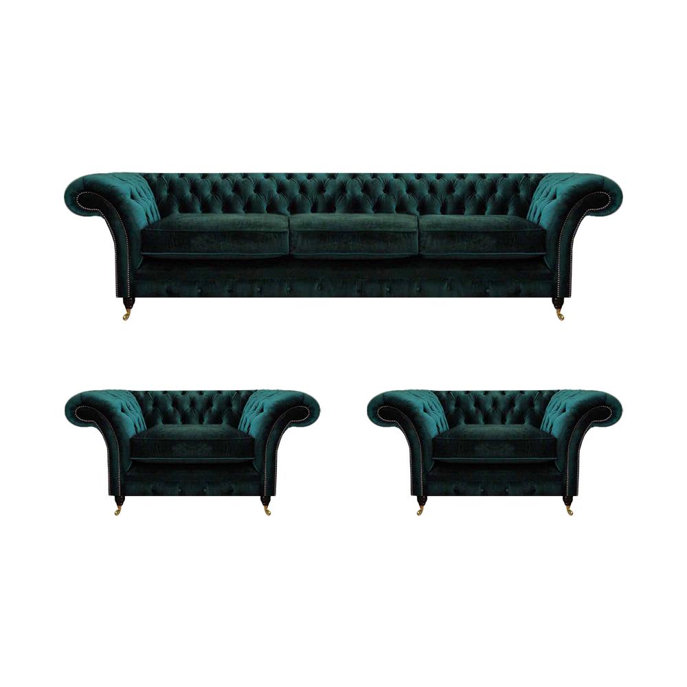 Luxus Set Komplett 3tlg Wohnzimmer 2x Sessel Polstermöbel Sofa Couch Dreisitzer