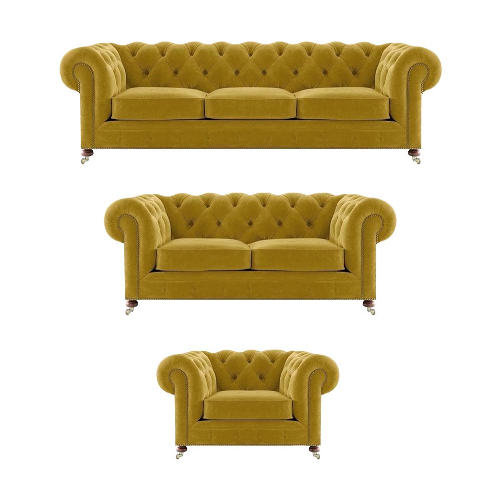 Designer 2x Sofas Wohnzimmer Sessel Chesterfield Luxus Set Chesterfield