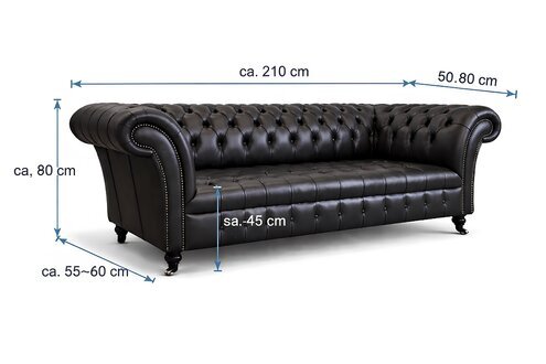 klassische Chesterfield Sofa 3 Sitzer Design Sofas Polster Couchen Leder