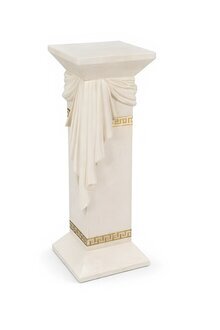 Marmorsäule mit Medusa-Figur im römischen Stil – Deko-Skulptur Sofort