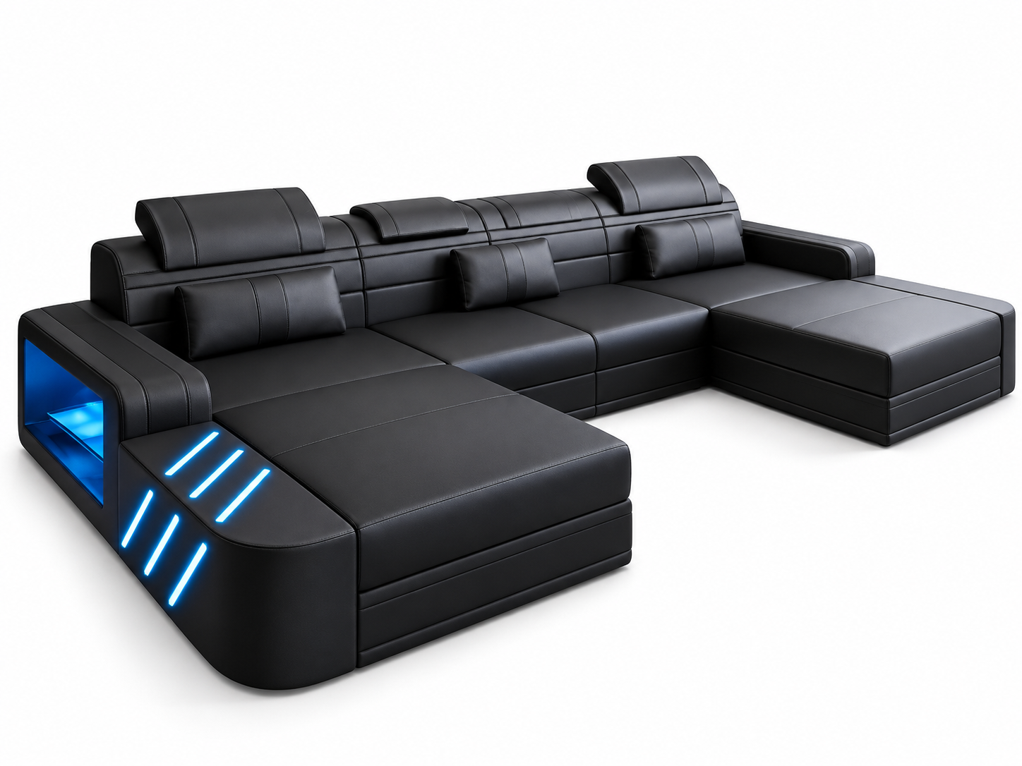 Design Sofa Couch Sitz Leder Polster Garnitur Modern Wohnlandschaft Ecksofa Sofort