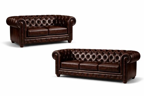 Edle Designer Polster Sofa Couch Garnitur Leder Sofas Couchen 3+2 Sofort