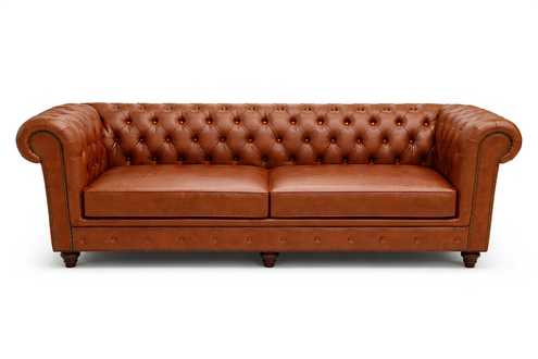 Dunkles Braun Klassisch Chesterfield Design 3-Sitzer Ledersofa Mittel Sofa Sofort