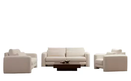Luxuriöse Weiße Sofagarnitur Designer Wohnzimmer Textil Couchen 3tlg Set