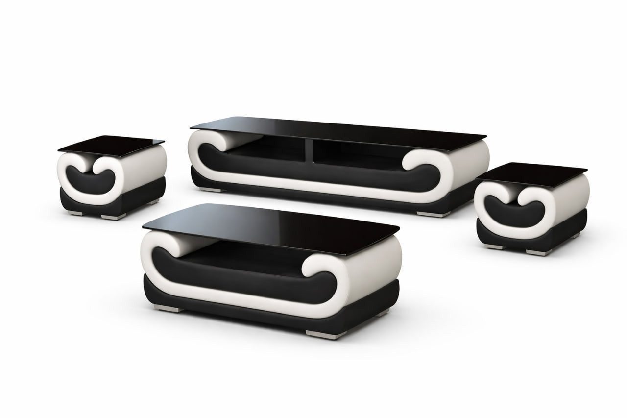 Modernes RTV Lowboard, Couchtisch & 2x Beistelltische Sofort