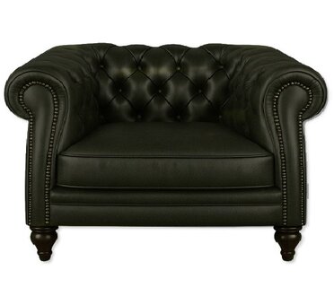 Eleganter Chesterfield Ledersessel in hochwertiger Verarbeitung mit weicher Sofort