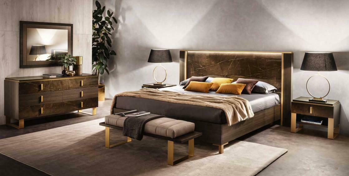 Bett Nachttisch Kommode 4 tlg. Schlafzimmer Set Design Modern Luxus Betten