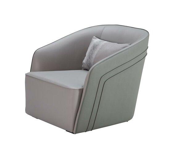 Sessel Leder Luxus Grau Modern Design Neu Kreative Möbel Wohnzimmer Fernseh Club