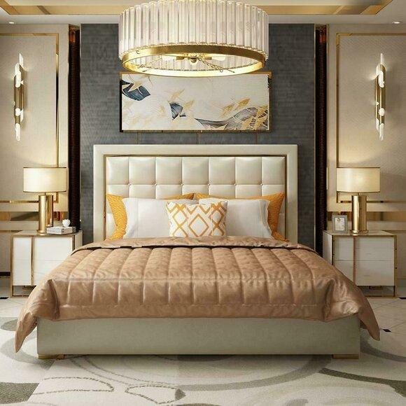 Bett 2x Nachttisch 3tlg. Schlafzimmer Set Betten neu Luxus 180x200