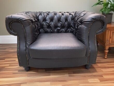 Design Schwarz Sessel Couch Polster Luxus Halbleder Couchen Sofort