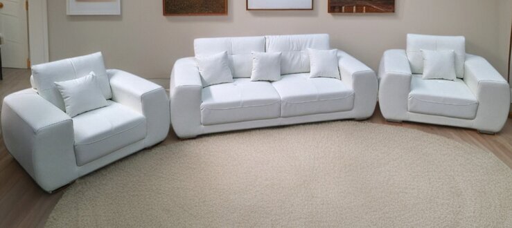 Sofagarnitur Ledersofa Couch Garnituren Design Modern Sofa 3+1+1 Sitzer Sofort