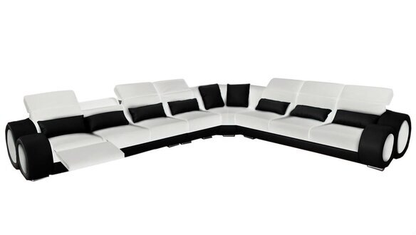 Design Eck Couch Polster Sofa Leder Sitz Garnitur G8035D Moderne Sofas Sofort