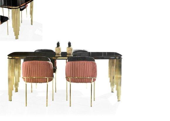 Luxus Esszimmer Set Tisch Garnitur Klassische Stuhlgruppe 4x Stühle Sets 5tlg