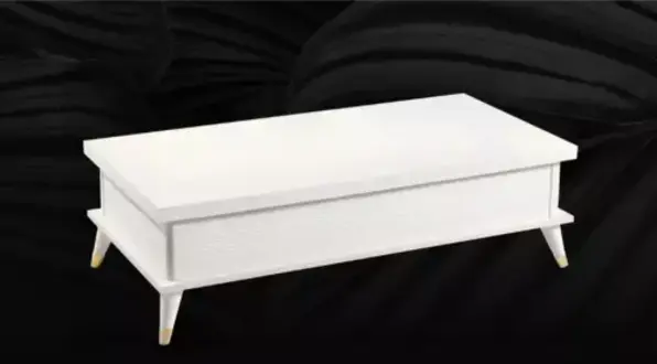 Weiß Couchtisch Kaffeetisch Ausziehbarer Esstisch Tisch Holz Braun