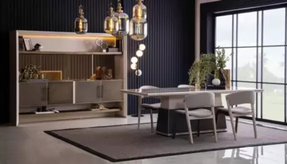 Luxus 6tlg Esszimmer Set Esstisch 4x Stühle Sideboard 6tlg. Set Design