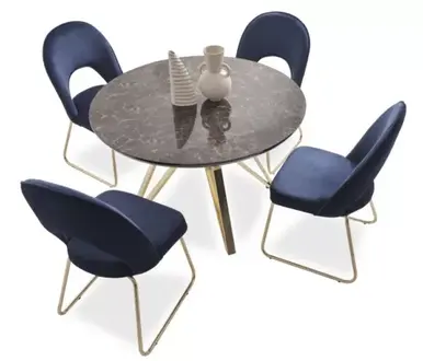 Luxus Esszimmer set Esstisch 4x Stühle Textil Essgruppe Modern Garnitur Neu