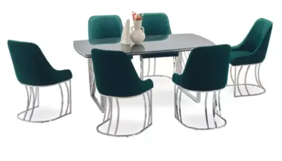 Komplett Set Esstisch 6x Stühle Esszimmer Ess Gruppe Garnitur Tische 7tlg