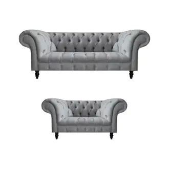 Luxuriöse Möbel Sofas Set 2x Sofas Garnitur Chesterfield Wohnzimmer