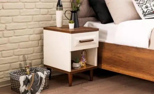 Holzmöbel Nachttisch Schlafzimmer Einrichtung Weiß Luxus Möbel Lehnstuhl