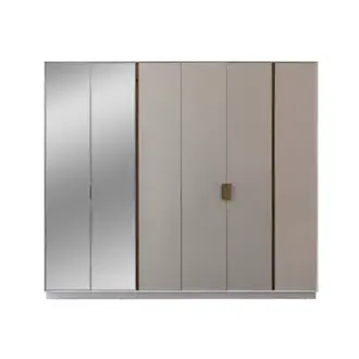 Hellgrauer Kleiderschrank Designer Schlafzimmer Schränke Luxus Holzmöbel