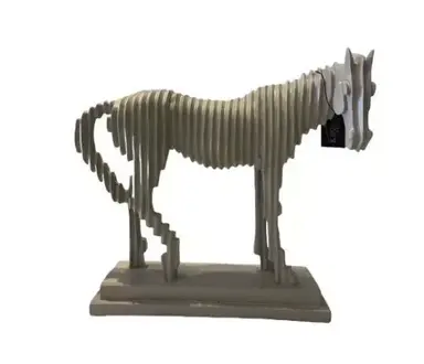 Design Figur Gestreiftes Pferd Statue Skulptur Figuren Skulpturen Dekoration Neu