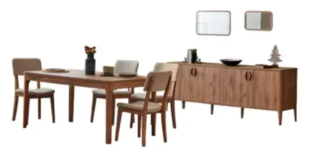 Esszimmer Set 8tlg Luxus Holzmöbel Esstisch 4x Stühle Anrichte Essgarnitur