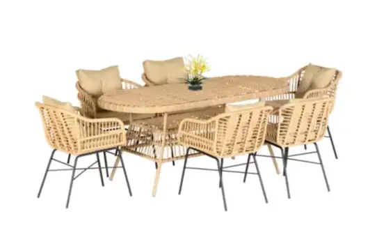 Set 7tlg. GartenMöbel Esstisch Stühl Terrasse Balkon Luxus Hochwertiges Garnitur